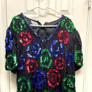 Vintage Beaded Blouse - Plus Size